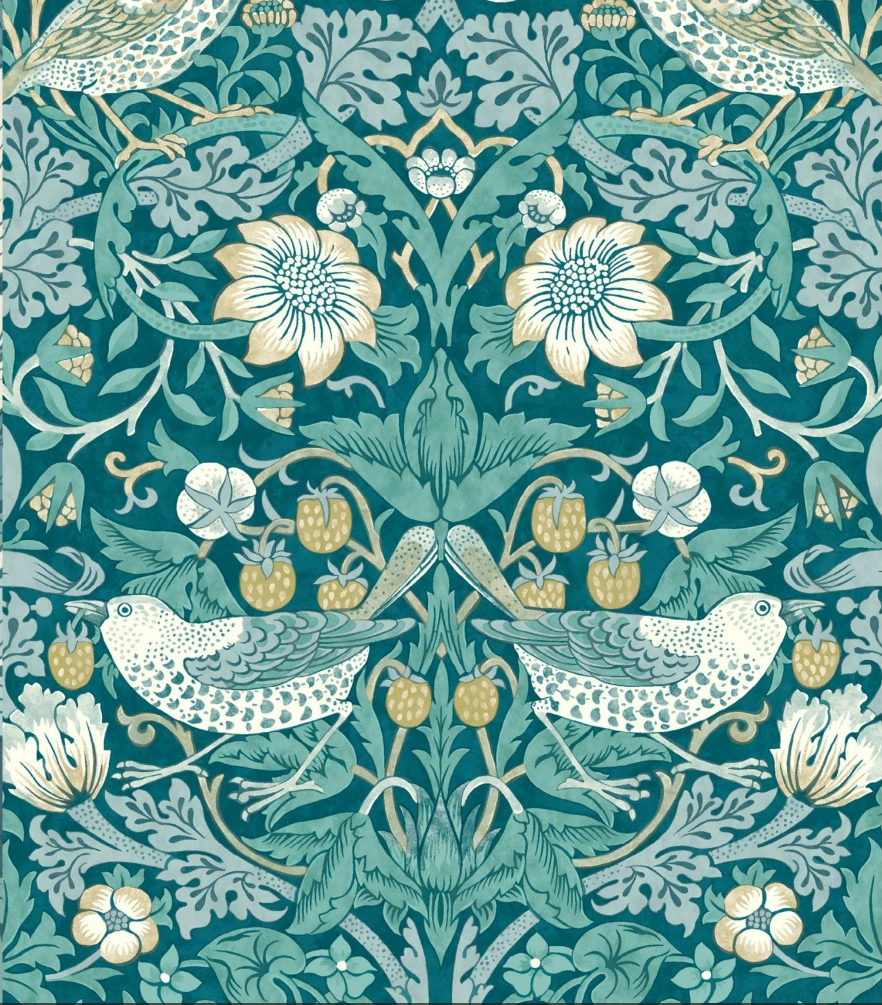 Strawberry Thief teal Morris Clarke Clarke